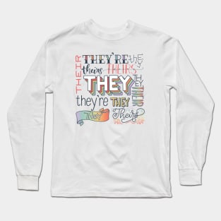 Pronoun Cloud - They Long Sleeve T-Shirt